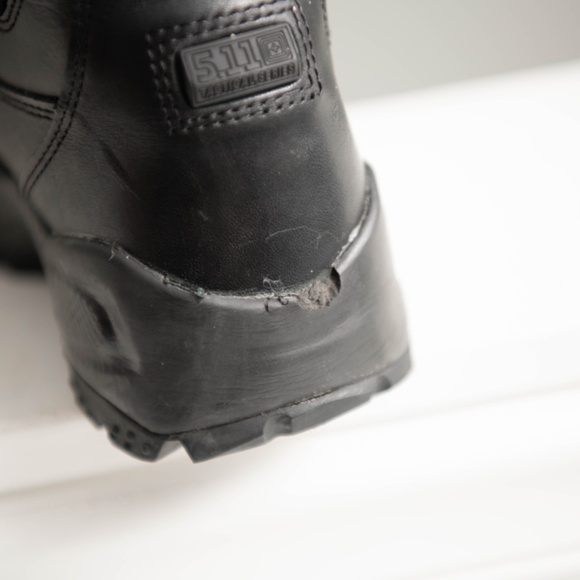 511 Steel Toe Tactical Black Leather Boots Oil/Slip Resistant M7 / W8.5 Pull On - Picture 7 of 8